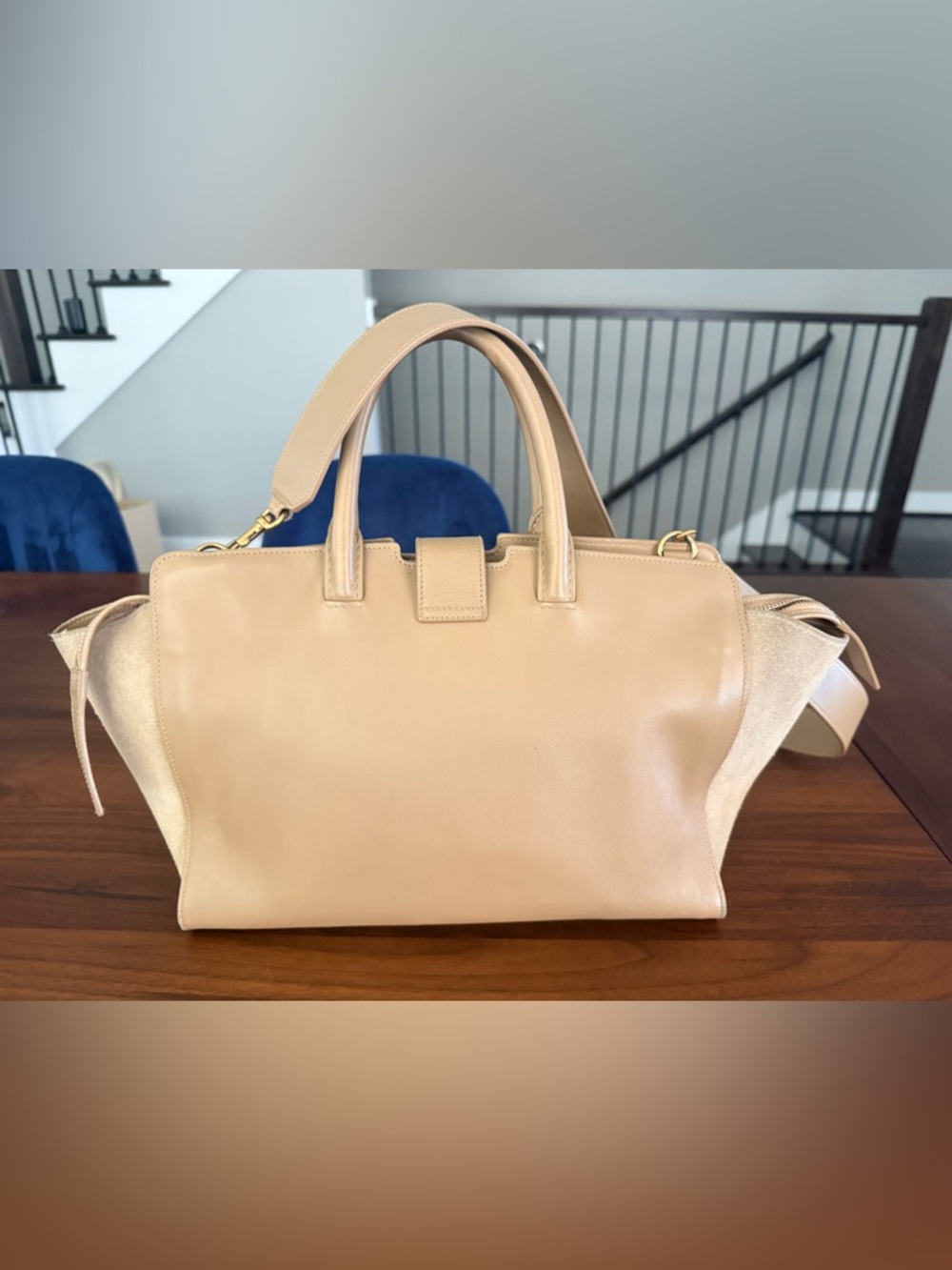 Saint Laurent Monogram Cabas Downtown Bag with Gold YSL Logo - Picture 2 of 16